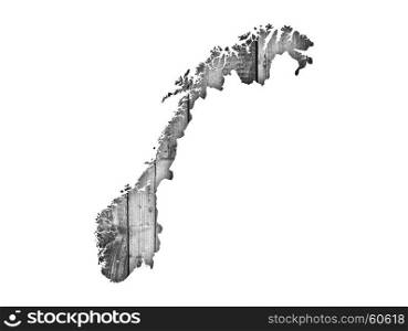 Map of Norway on wood