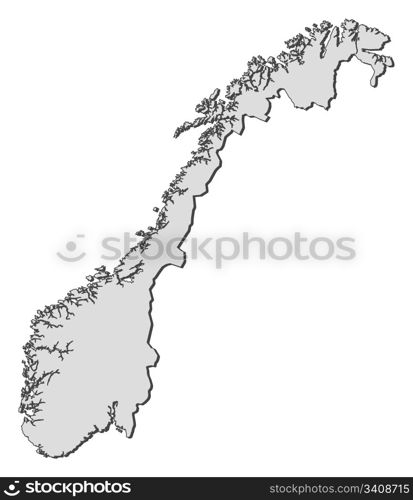 Map of Norway. Political map of Norway with the several counties.