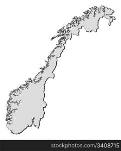 Map of Norway. Political map of Norway with the several counties.