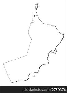Map of Oman. Political map of Oman with the several regions and governorats.