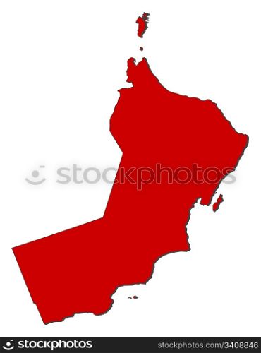 Map of Oman. Political map of Oman with the several regions and governorats.