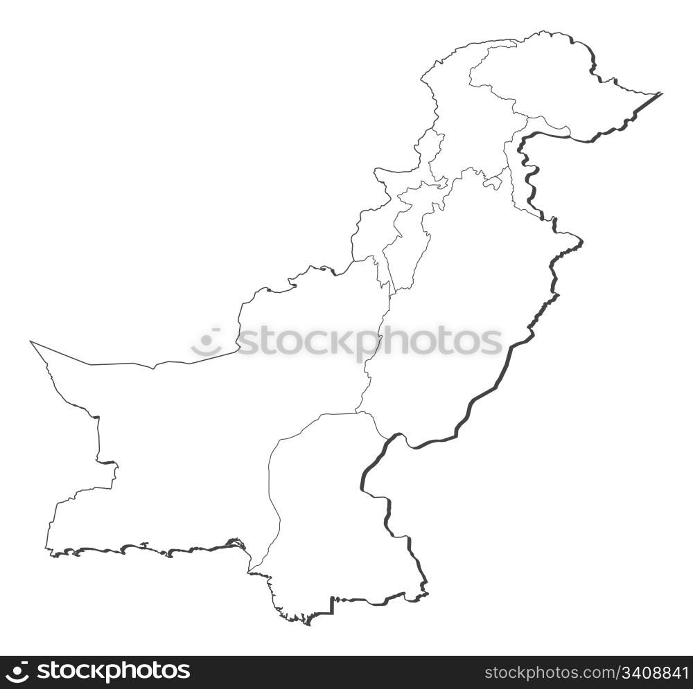 Map of Pakistan. Political map of Pakistan with the several provinces ...