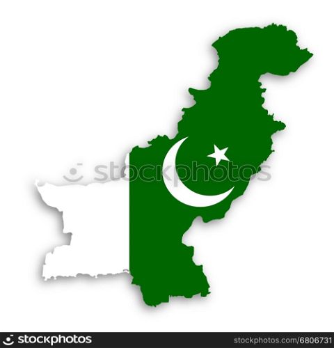 Map of Pakistan with their flag illustration