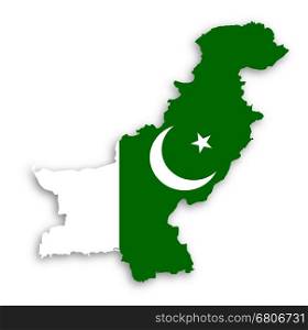 Map of Pakistan with their flag illustration