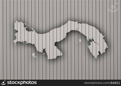 Map of Panama on corrugated iron