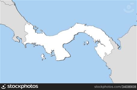 Map of Panama. Political map of Panama with the several provinces.