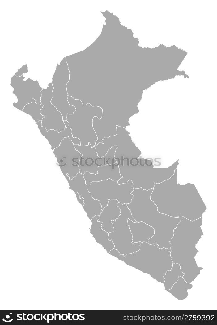 Map Of Peru Political Map Of Peru With The Several Regions Map Of Peru Political Map Of Peru With The Several Regions 2759392 