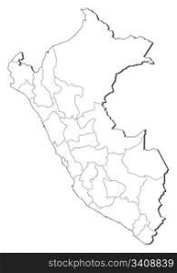 Map of Peru. Political map of Peru with the several regions.