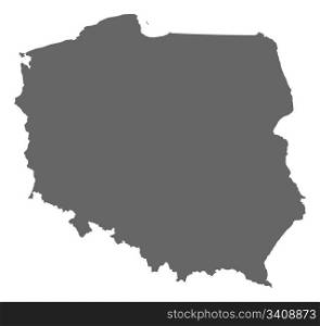 Map of Poland. Political map of Poland with the several provinces (voivodschips).