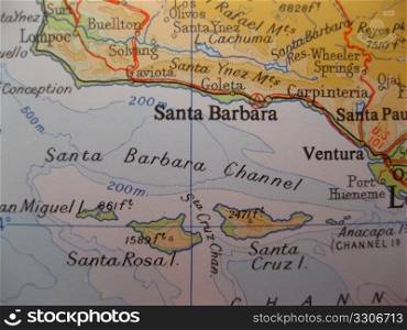 Map of Santa Barbera, California