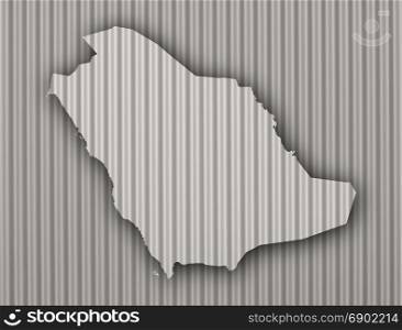 Map of Saudi Arabia on corrugated iron