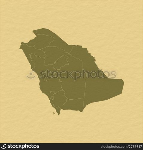 Map of Saudi Arabia. Political map of Saudi Arabia with the several provinces.