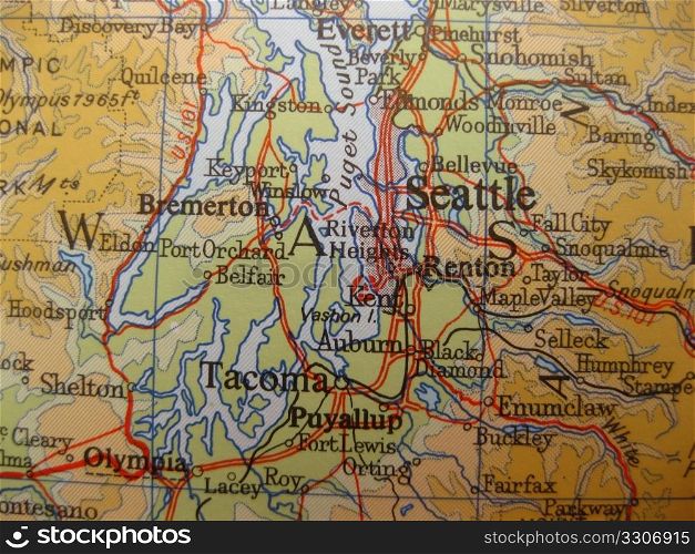 Map of Seattle, Washington