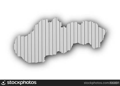 Map of Slovakia on corrugated iron