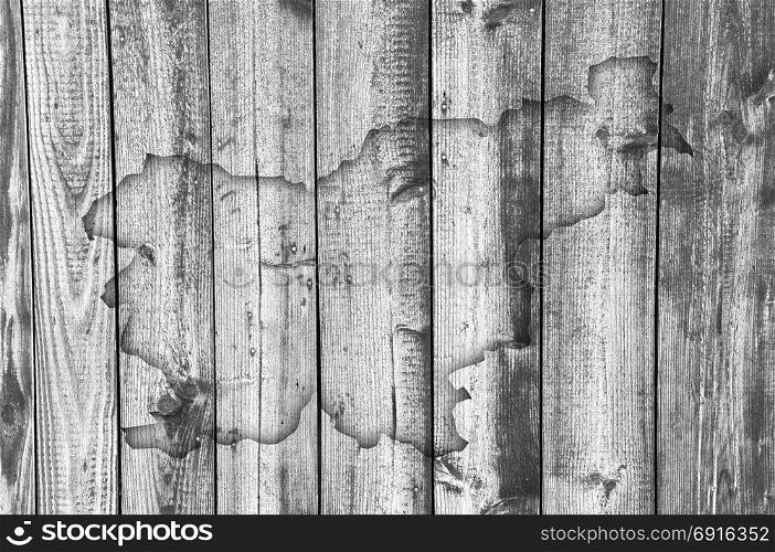 Map of Slovenia on weathered wood