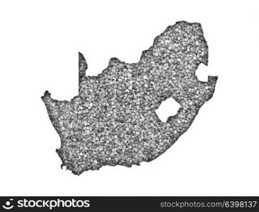 Map of South Africa on poppy seeds