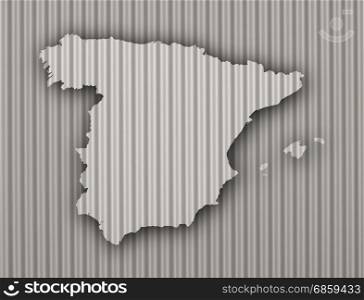 Map of Spain on corrugated iron