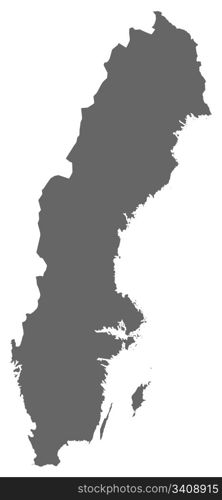 Map of Sweden. Political map of Sweden with the several provinces.