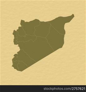 Map of Syria. Political map of Syria with the several governorates.