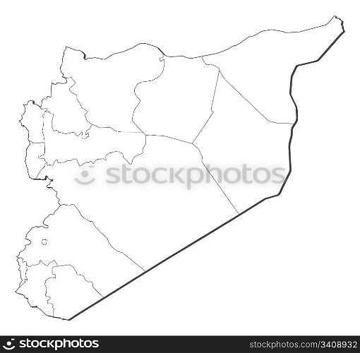 Map of Syria. Political map of Syria with the several governorates.