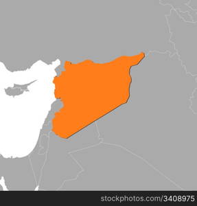 Map of Syria. Political map of Syria with the several governorates.