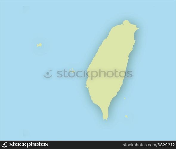 Map of Taiwan with shadow