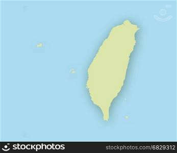 Map of Taiwan with shadow