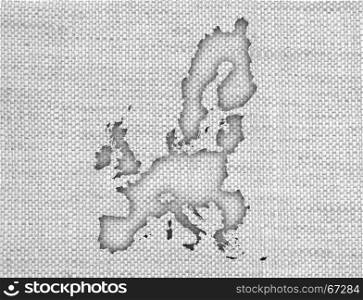 Map of the EU on old linen