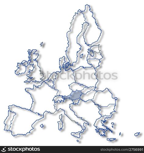 Map Of The European Union Austria Highlighted Political Map Of The European 2756991 ?class=medium