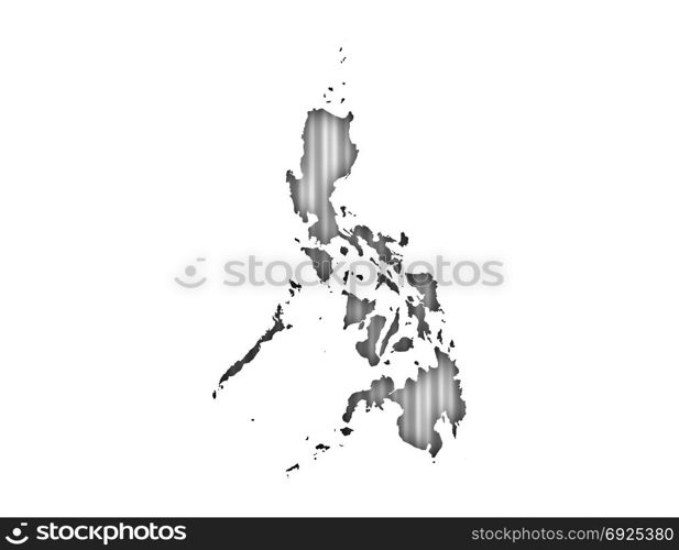 Map of the Philippines on corrugated iron