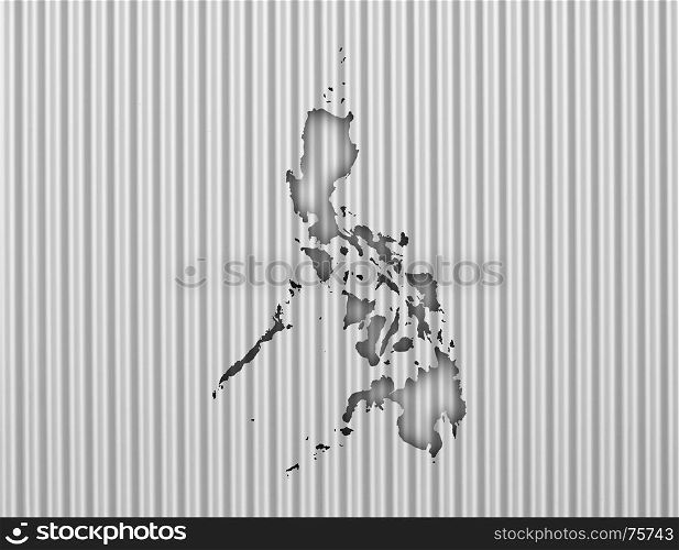 Map of the Philippines on corrugated iron