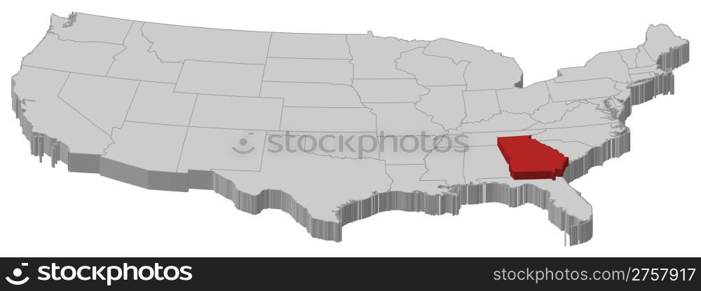 Map Of The United States Georgia Highlighted Political Map Of United Map Of The United States Georgia Highlighted Political Map Of United States 2757917