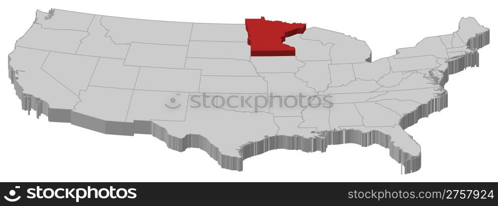 Map of the United States Kentucky - Map Of The United States Minnesota Highlighted Political Map Of United States 2757924 