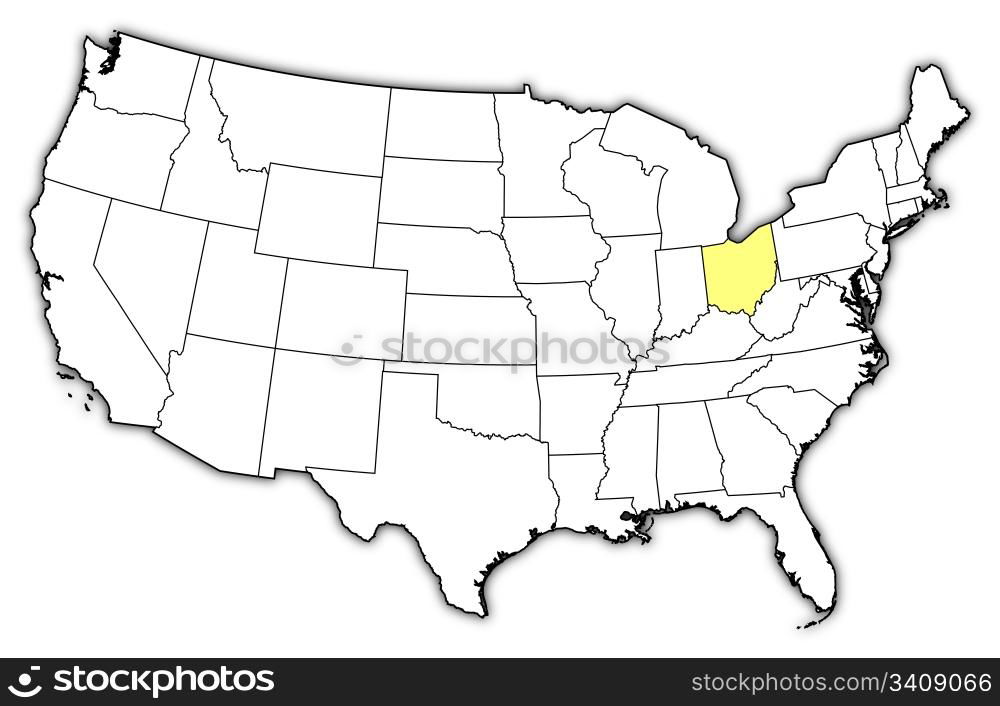 Map Of The United States Ohio Highlighted Political Map Of United Map Of The United States Ohio Highlighted Political Map Of United States 3409066 
