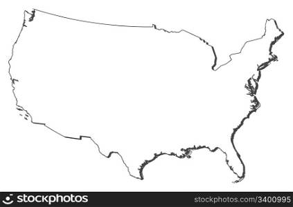 Map of the United States. Political map of the United States with the several states.
