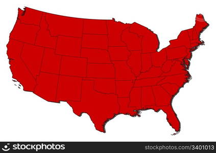 Map of the United States. Political map of the United States with the ...