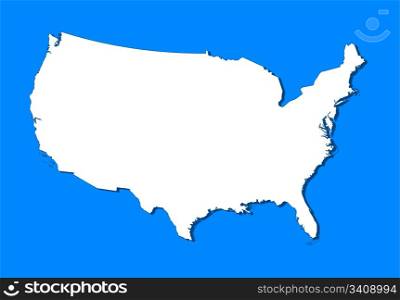 Map of the United States. Political map of the United States with the several states.