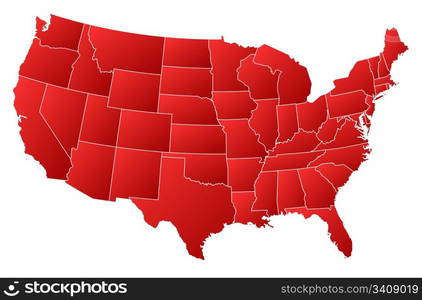 Map of the United States. Political map of the United States with the ...