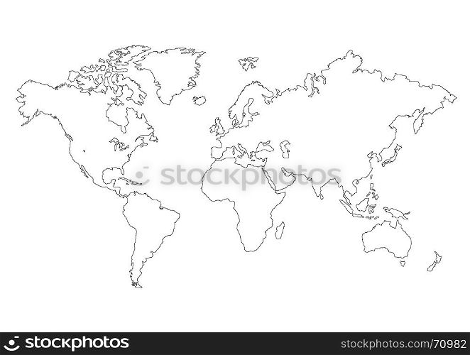 map of the world isolated on white background