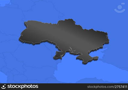 Map of Ukraine. Political map of Ukraine with the several oblasts.