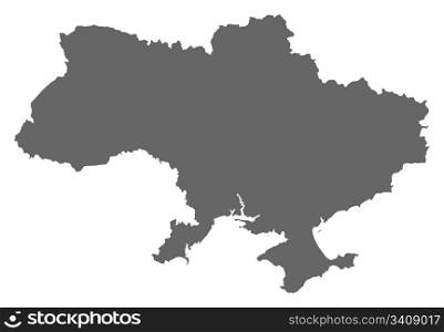 Map of Ukraine. Political map of Ukraine with the several oblasts.