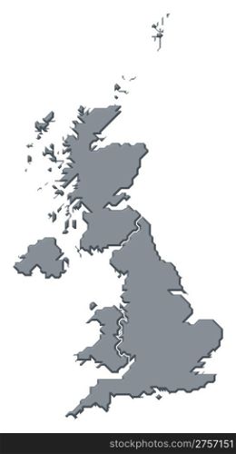 Map of United Kingdom. Political map of United Kingdom with the several countries.