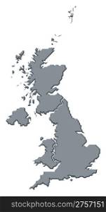 Map of United Kingdom. Political map of United Kingdom with the several countries.