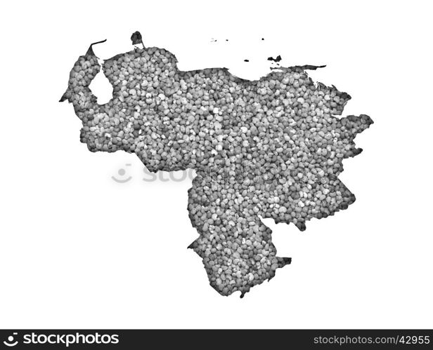 Map of Venezuela on poppy seeds