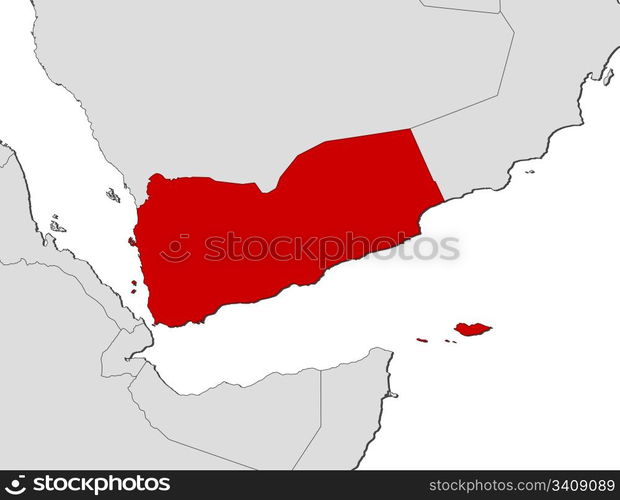 Map of Yemen. Political map of Yemen with the several governorates ...