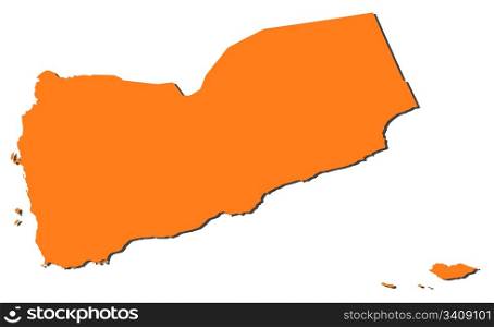 Map of Yemen. Political map of Yemen with the several governorates.