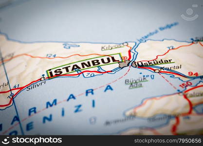 Map Photography: Istanbul City on a Road Map&#xA;