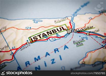 Map Photography: Istanbul City on a Road Map&#xA;