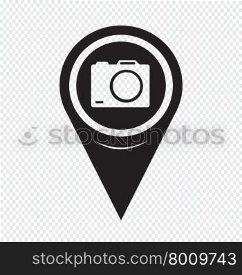 Map Pointer Camera Icon