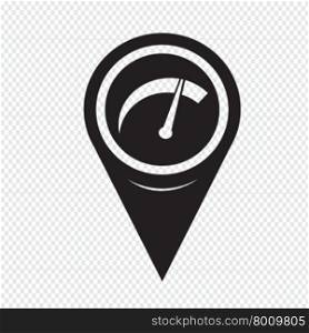 Map Pointer Car Meter Icon